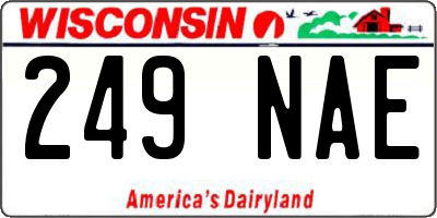 WI license plate 249NAE