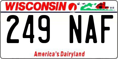 WI license plate 249NAF