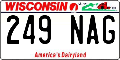 WI license plate 249NAG