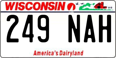 WI license plate 249NAH