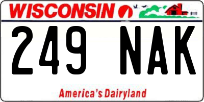 WI license plate 249NAK