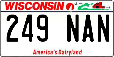 WI license plate 249NAN