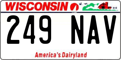 WI license plate 249NAV
