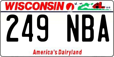 WI license plate 249NBA