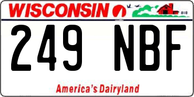 WI license plate 249NBF
