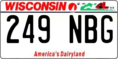 WI license plate 249NBG