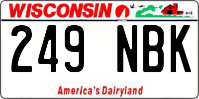 WI license plate 249NBK