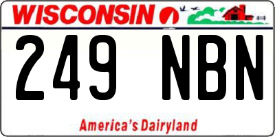 WI license plate 249NBN