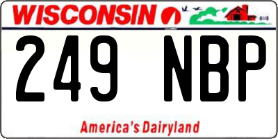 WI license plate 249NBP