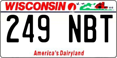 WI license plate 249NBT