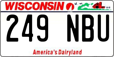 WI license plate 249NBU