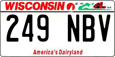 WI license plate 249NBV