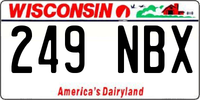 WI license plate 249NBX