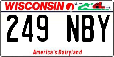 WI license plate 249NBY
