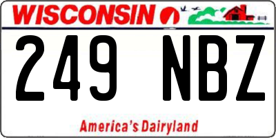 WI license plate 249NBZ