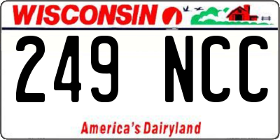 WI license plate 249NCC