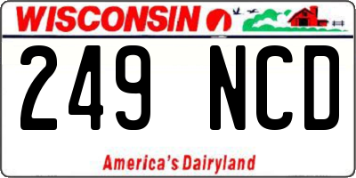 WI license plate 249NCD