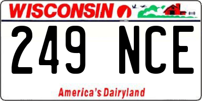 WI license plate 249NCE