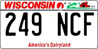 WI license plate 249NCF