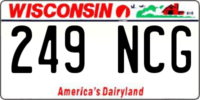 WI license plate 249NCG