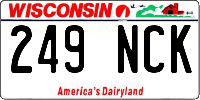 WI license plate 249NCK