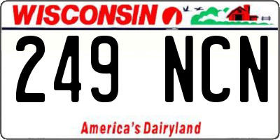 WI license plate 249NCN