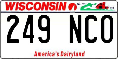 WI license plate 249NCO