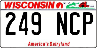 WI license plate 249NCP