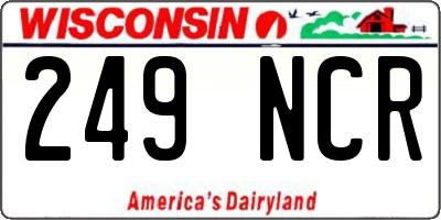 WI license plate 249NCR