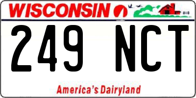 WI license plate 249NCT