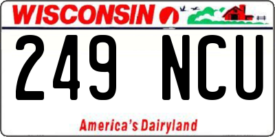 WI license plate 249NCU