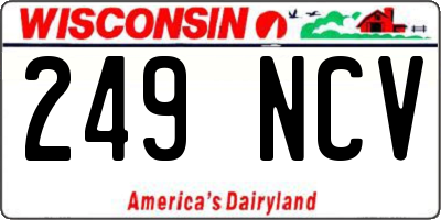 WI license plate 249NCV