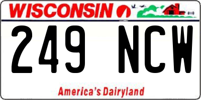 WI license plate 249NCW
