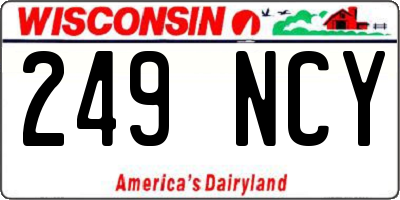 WI license plate 249NCY