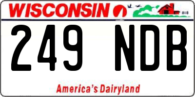 WI license plate 249NDB