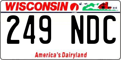 WI license plate 249NDC