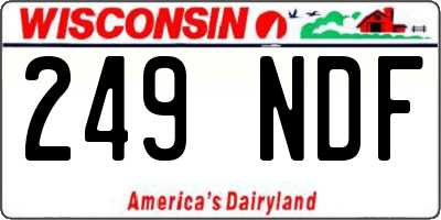 WI license plate 249NDF