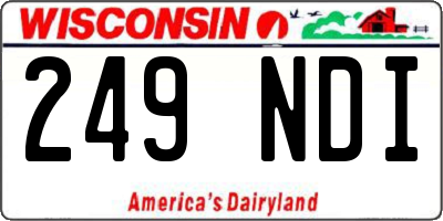 WI license plate 249NDI