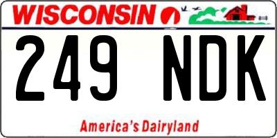 WI license plate 249NDK