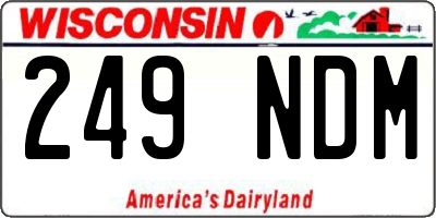WI license plate 249NDM