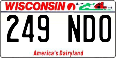 WI license plate 249NDO