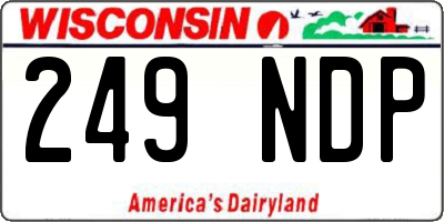 WI license plate 249NDP