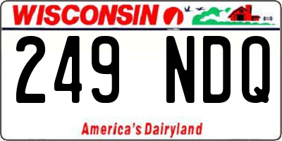 WI license plate 249NDQ