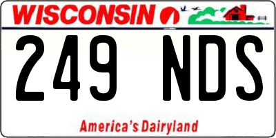 WI license plate 249NDS
