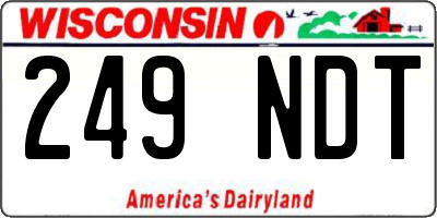 WI license plate 249NDT