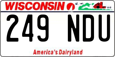WI license plate 249NDU