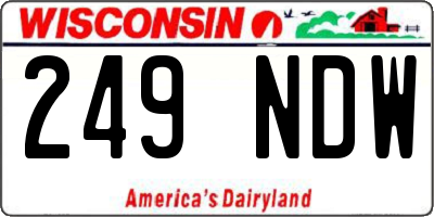 WI license plate 249NDW
