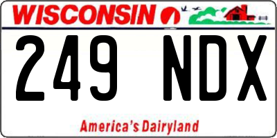 WI license plate 249NDX