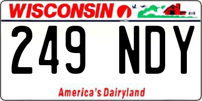 WI license plate 249NDY