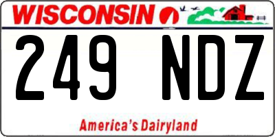 WI license plate 249NDZ